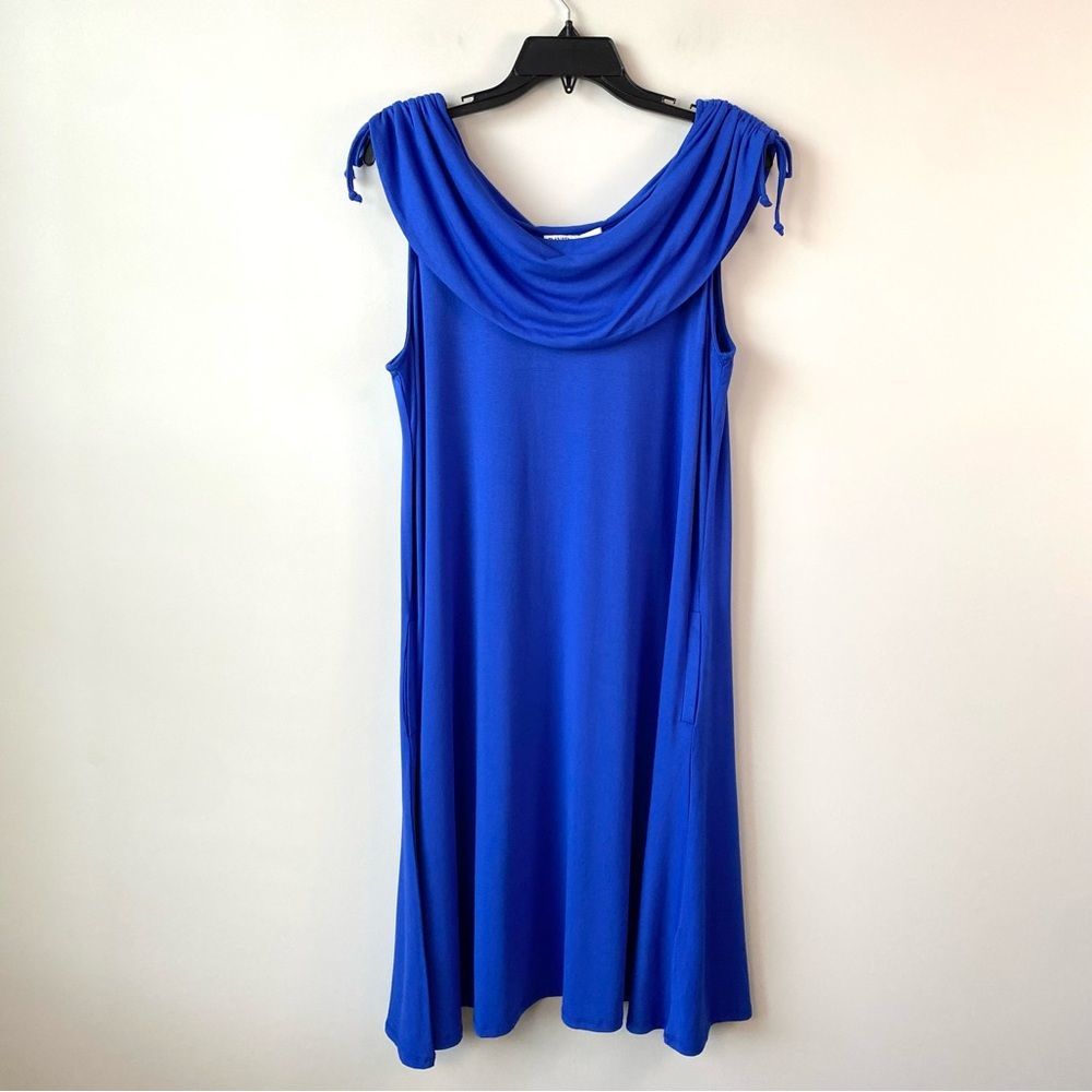 David Meister Jersey Knit Dress Blue L